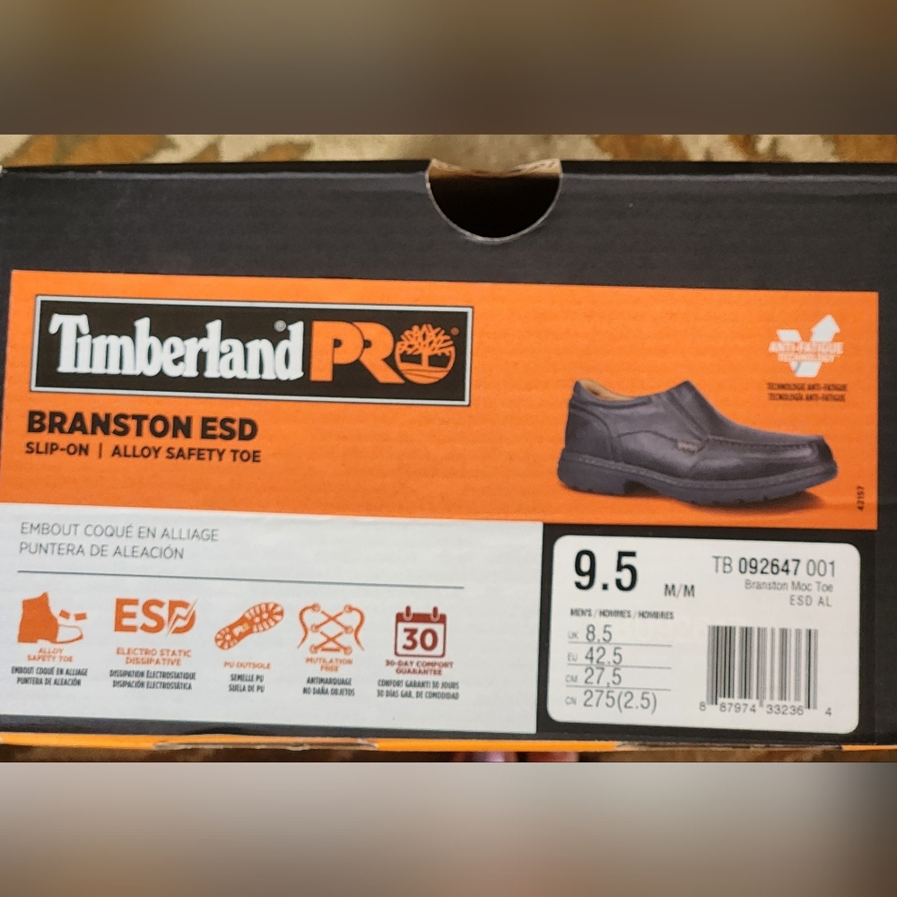 Timberland PRO Black Slip-On Loafers with Safety Features